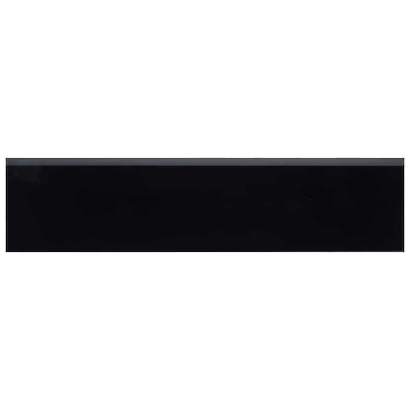 Merola Tile Battiscopa Glossy Black 3-1/8" x 13" Ceramic Wall Trim - (1 Tile)