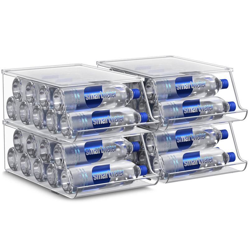 Sorbus Stackable Water Bottle Organizer and Drink Dispenser - Set of 4