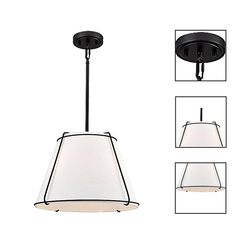 16” Hanging light black chandelier light metal pendant light