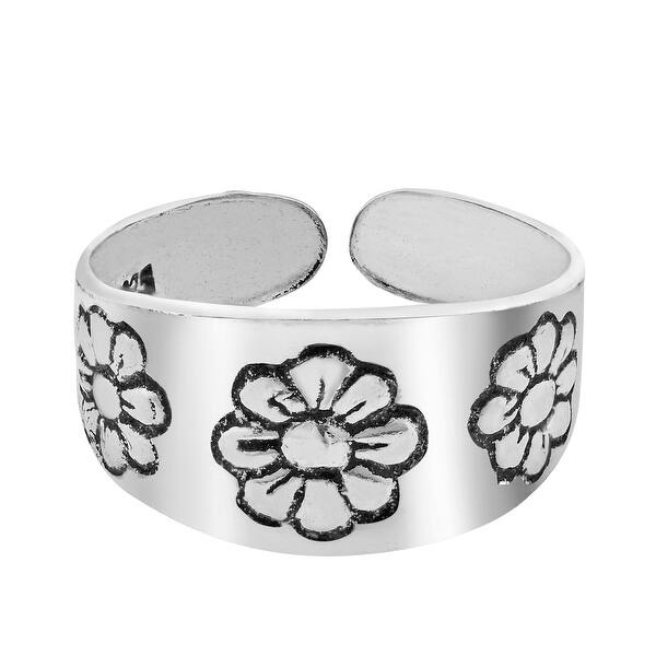 925 Sterling Silver ~ Daisies ~ Floral ~ Adjustable ~ Toe Ring 925 Sterling Silver ~ Daisies ~ Floral ~ Adjustable ~ Toe Ring