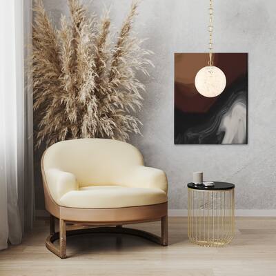 Wine Flower 60 Watt 1-Light Brushed Gold Glam Pendant Light with White Art Glass Shade - 14