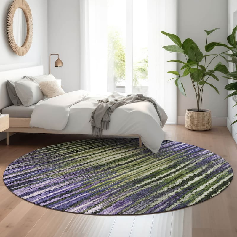 Premium Washable Super Soft Mayfield Rug - Purple - 8' x 8' - Round