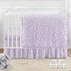 preview thumbnail 3 of 4, Purple Floral Rose Girl 4pc Nursery Crib Bedding Set - Solid Lavender Flower Luxurious Elegant Princess Vintage Boho Shabby Chic