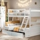 preview thumbnail 1 of 10, Solid Construction Twin over Full Bunk Bed with Storage Grey
