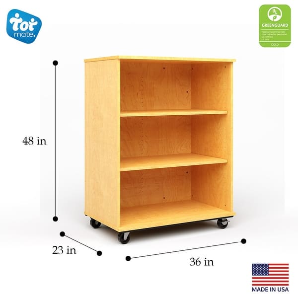dimension image slide 1 of 2, Tot Mate Open Single Sided Mobile Storage Locker, Write-on Wipe-off Markerboard Back, 48H