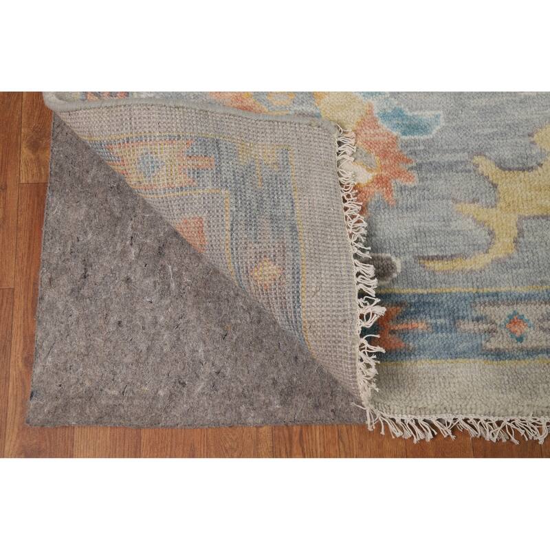 Hand Knotted Oriental 100% Wool Carpet Transitional All-Over Beige & Ivories Oushak Area Rug - 12' 3'' X 9' 1''