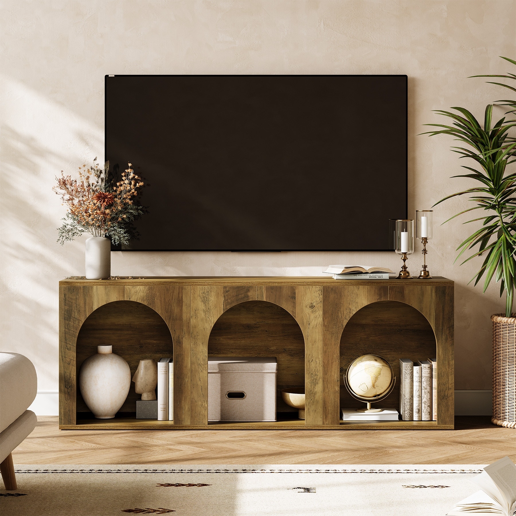 TV Stand For Tvs Up To 75"，Entryway storage table - 62 inches