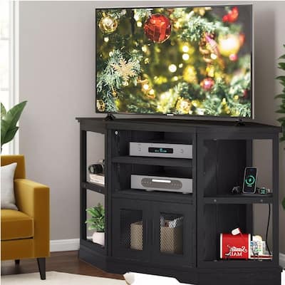 Corner TV Stand For 55 in Console Table with Power Outlet - 47 inches in width