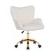 preview thumbnail 9 of 18, Porthos Home Tyra Swivel Office Chair, Teddy Fabric, Gold Chrome Legs