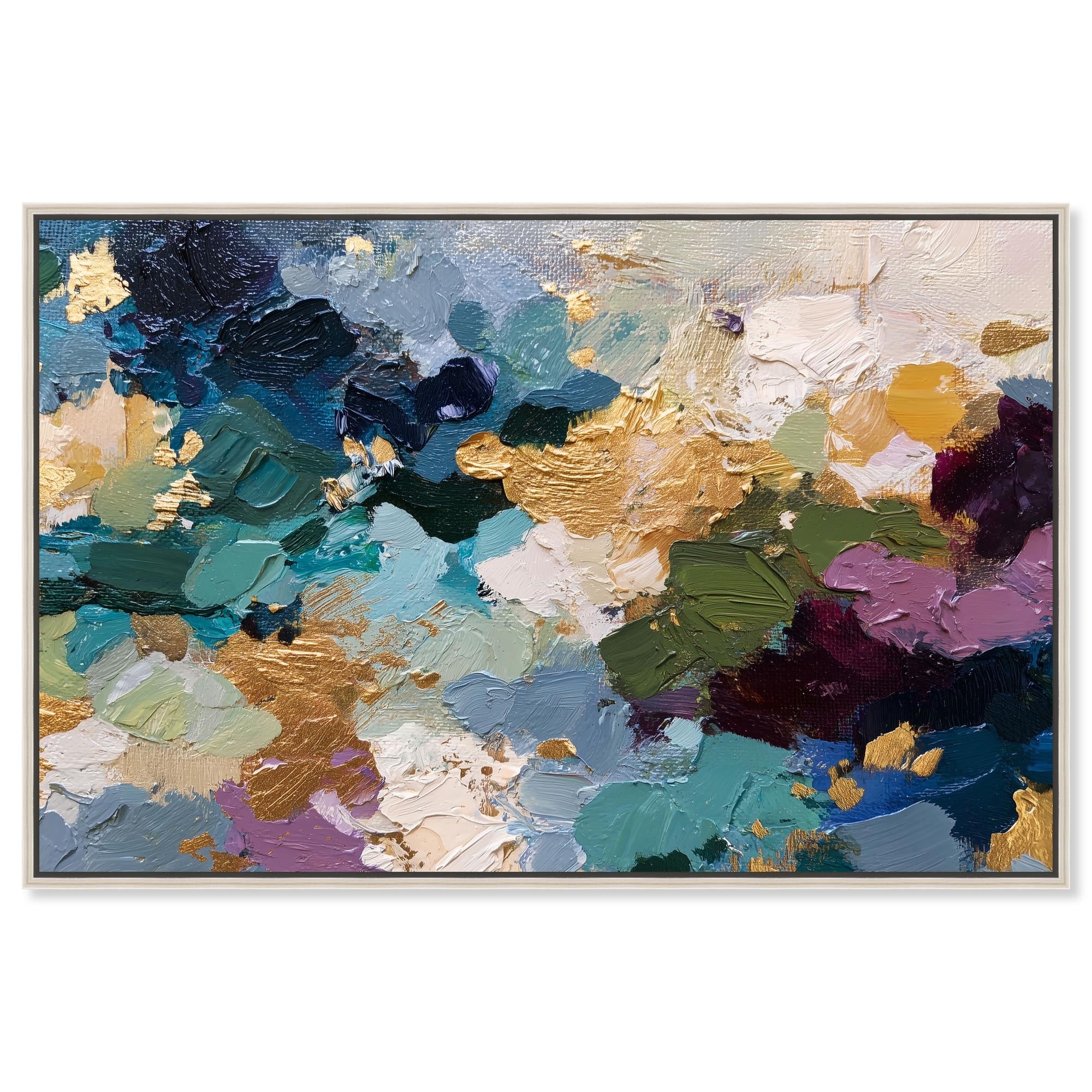 Lapis and Gold II Abstract Art Framed Canvas Print by Art Remedy