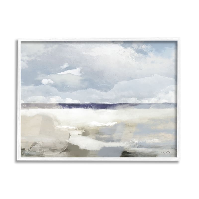 Stupell Layered Abstract Beach Scenery Distant Land Clouds Framed Wall Art, Design by Sophie 6 - Multi
