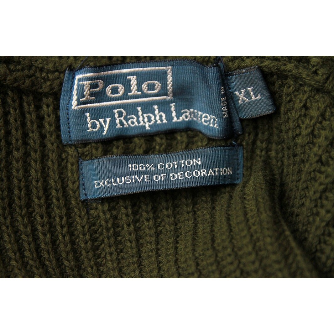 Shop Polo Ralph Lauren Men S Green Cotton Shawl Cardigan Sweater