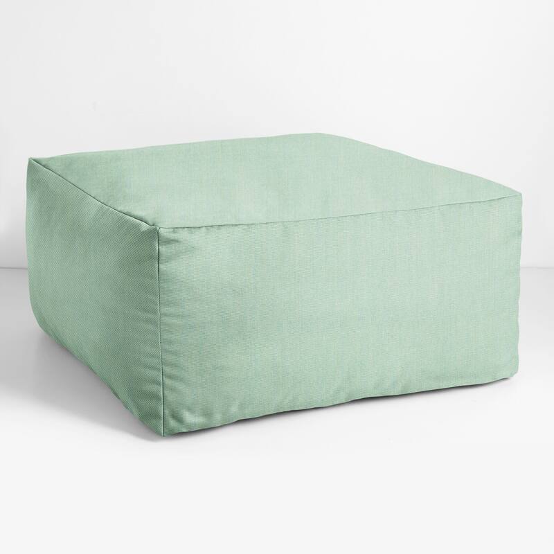 Sorra Home Sunbrella Outdoor Knife Edge Solid Bean Pouf