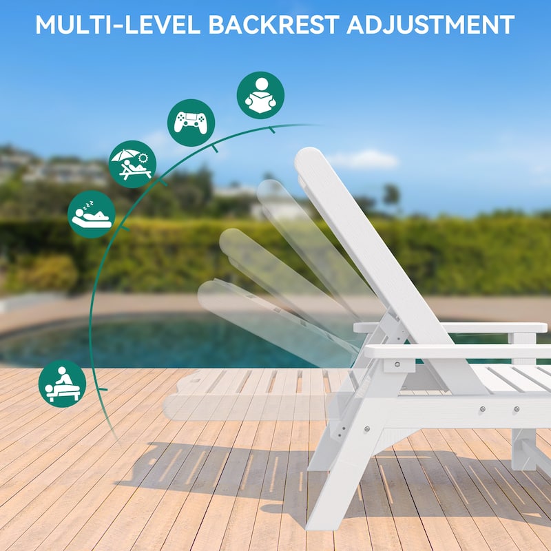 78.7" Long Reclining Outdoor Chaise Lounge