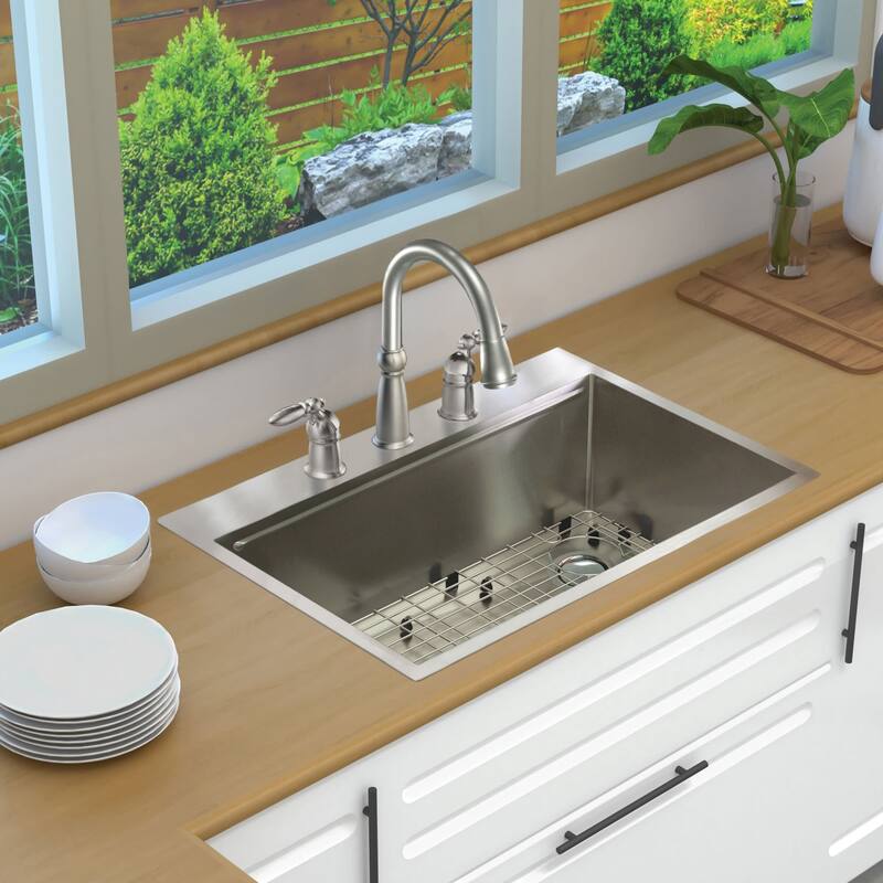 Transolid KWSST322210-3 KWS 32" Drop In Single Basin Stainless Steel