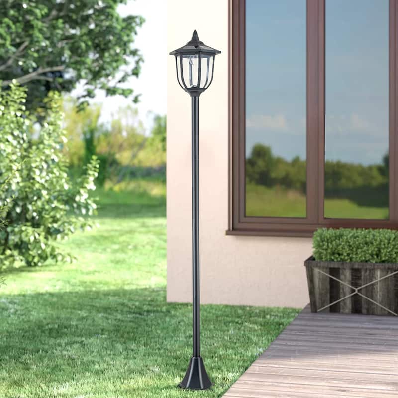 C Cattleya 69" Dusk to Dawn Solar LED Outdoor Post Light - black