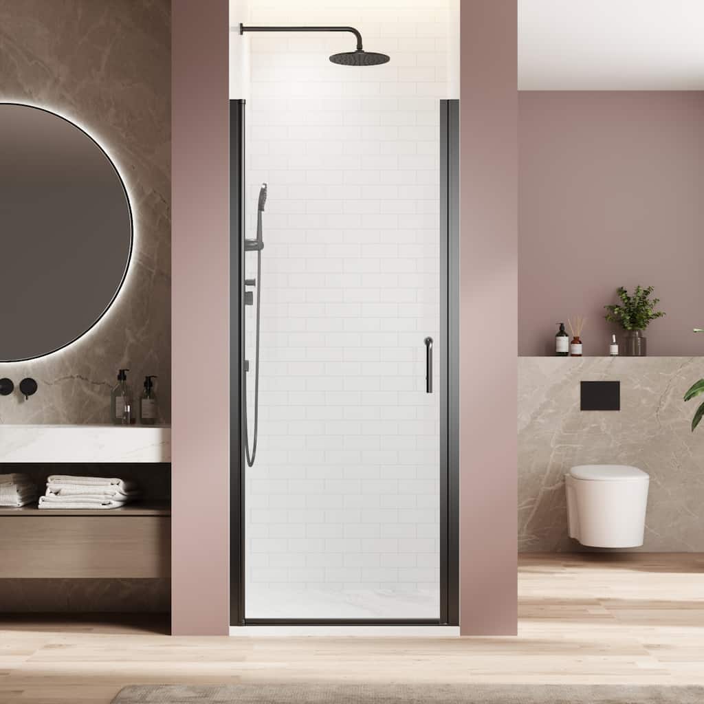 Pivot swing single glass panel shower door