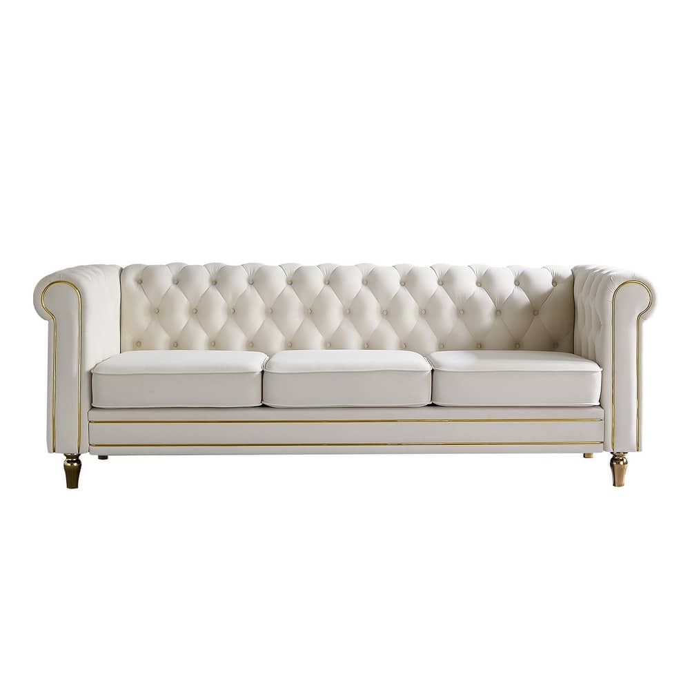 Modern Velvet Sofa 84.65 inch for Living Room