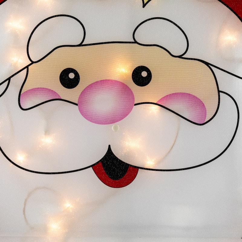 30.5" Lighted 2 Dimensional Santa Claus Christmas Outdoor Decoration
