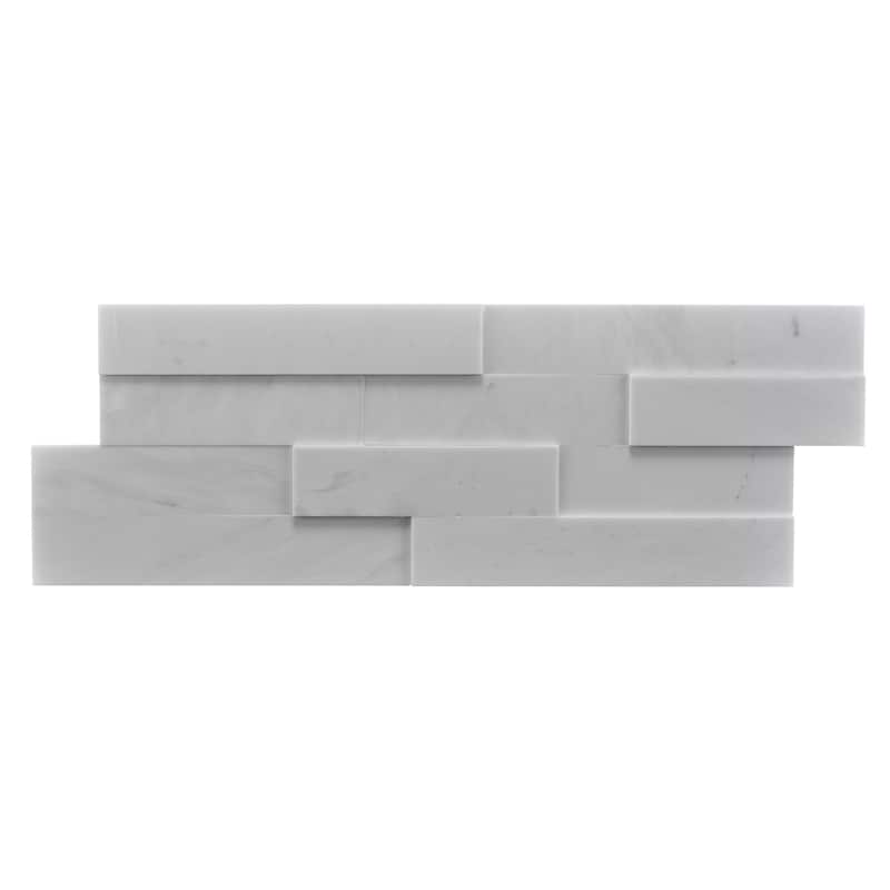 Cliffside 8 in. x 22 in Panel and 8 in. x 24 in. Corner Honed Marble Wall Tile