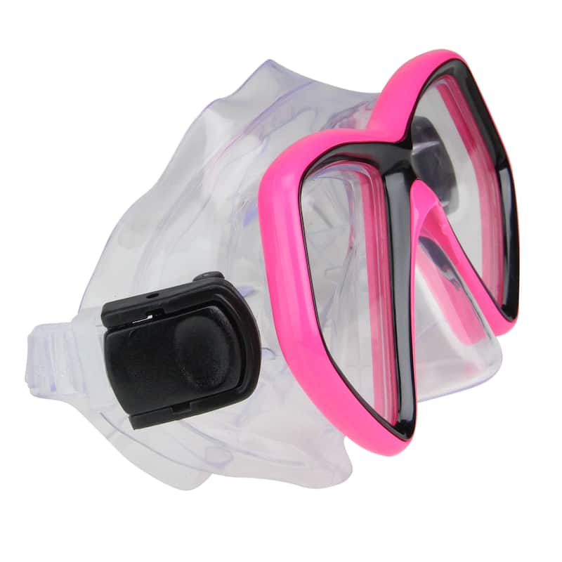 6.25" Hot Pink and Black Monaco Children's Swimming Mask for Ages 10 and up