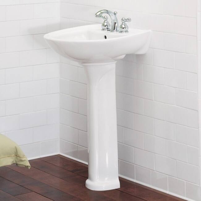 American Standard Cadet Pedestal Vitreous China Bathroom Sink with 3