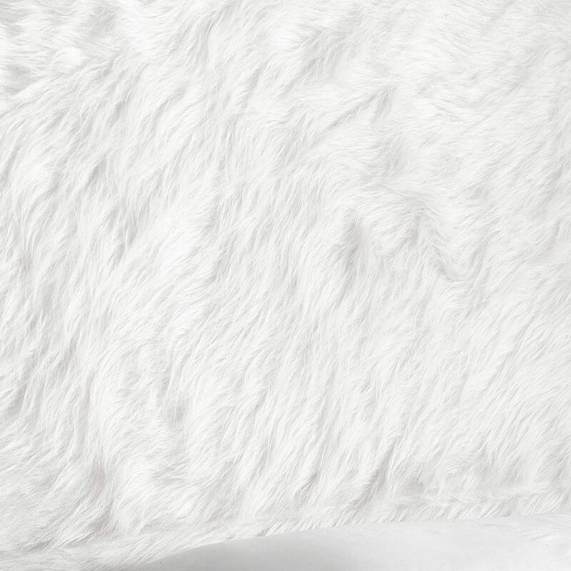 Mo' Heaven College Headboard with Legs - Plush Furry Fur White