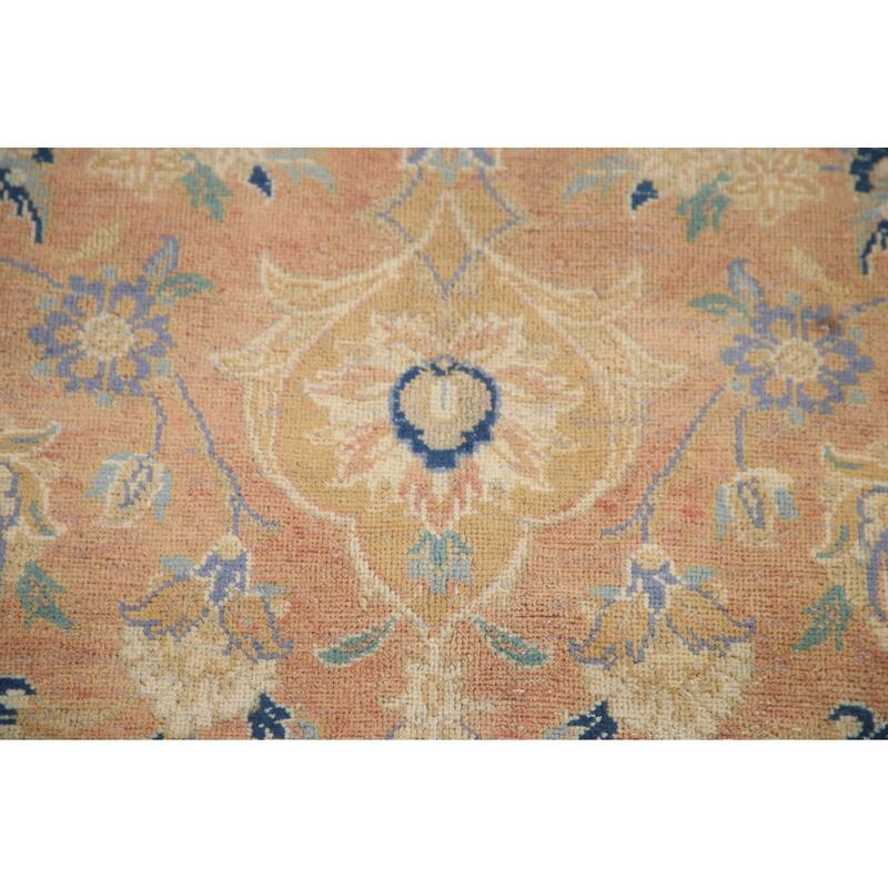 Hand Knotted Oriental 100% Wool Carpet Traditional Floral Oranges & Rust Mashad Area Rug - 11' 8'' X 7' 11''