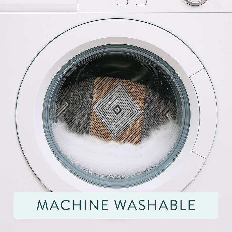 Machine Washable Indoor/ Outdoor Modern Mission Chantille Rug