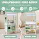 preview thumbnail 5 of 7, Double-sided Pretend Play Kitchen with Remote Control and LED Light Bars-Green - 27.5" x 15.5" x 47"