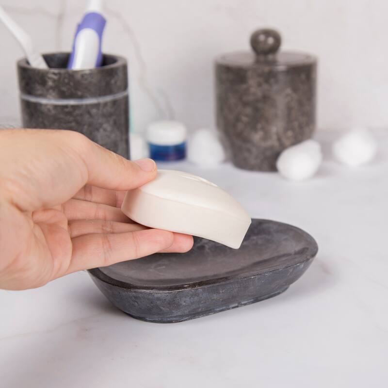 Creative Home Charcoal Marble Soap Dish, Soap Tray, Soap Holder - Gray - N/A