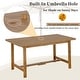 preview thumbnail 9 of 15, Roomfitters Farmhouse 5-Piece Outdoor Dining Set for 4, 59-Inch Rectangular Table, Umbrella Hole, Acacia