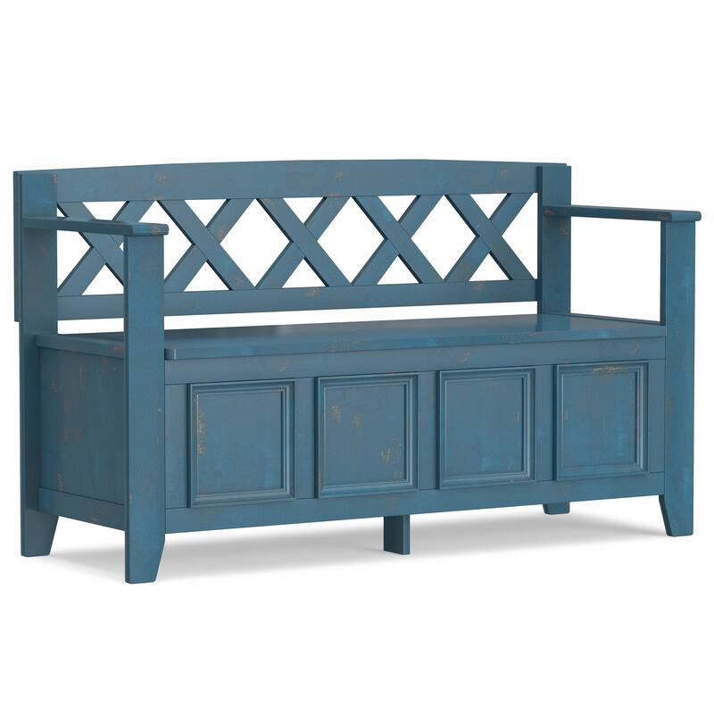 WYNDENHALL Halifax 48 inch Wide Solid Wood Transitional Entryway Bench - 48 Inches wide