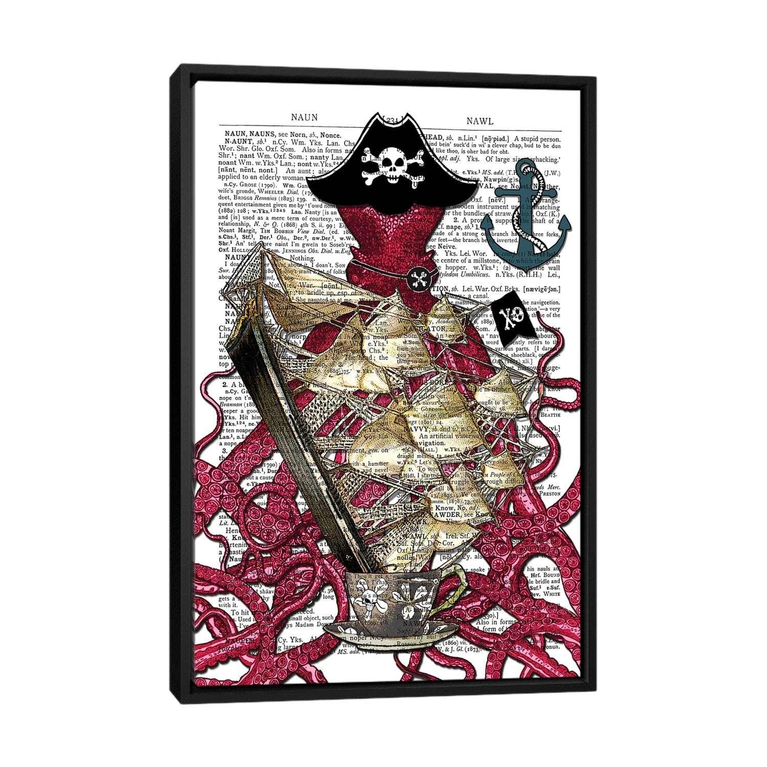 iCanvas "Pirate Octopus" by In the Frame Shop Framed