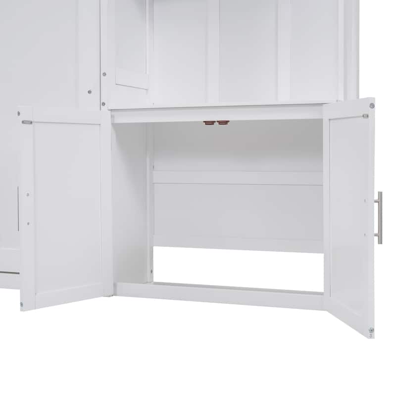Full Murphy Bed with Multiple Storage Shelves and Cabinet