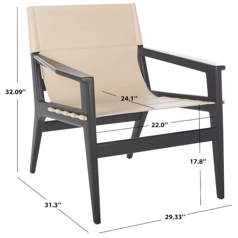 SAFAVIEH Couture Culkin Leather Sling Chair - 29"W x 31"D x 32"H
