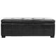 preview thumbnail 2 of 8, Safavieh Maiden Tufted Black Bicast Leather Storage Bench - 46.9" x 18.3" x 16.7"