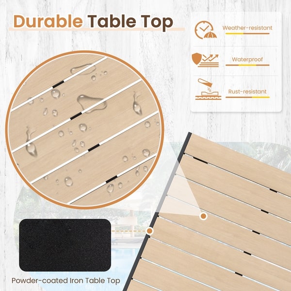 Wpc Tabletop 5/ 7/ 9 -Piece Outdoor Dining Set with WPC Tabletop & Stackable ...