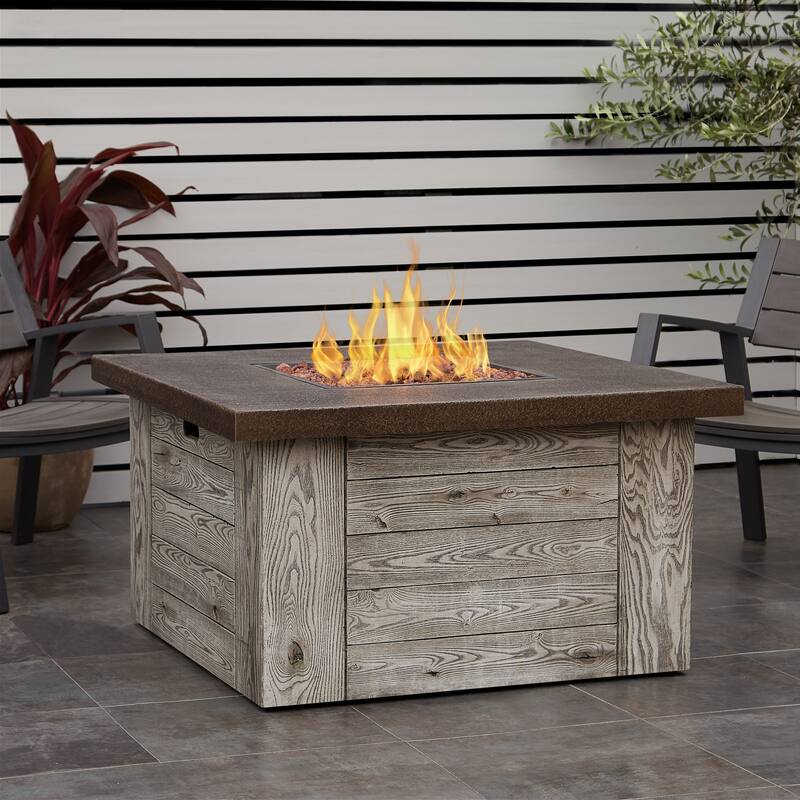 Forest Ridge 42" Gas Fire Table in Weathered Gray by Real Flame
