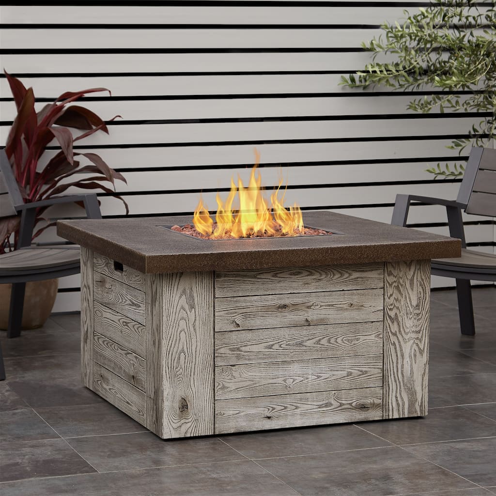 Forest Ridge 42" Gas Fire Table in Weathered Gray by Real Flame