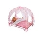 preview thumbnail 8 of 7, Badger Basket Royal Carriage Metal Doll Bed with Canopy, Bedding and LED Lights - Pink/White/Stars - 22.5" x 11.75" x 18.5"