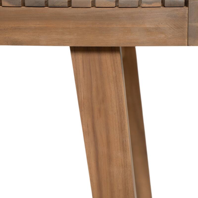 69" Acacia Wood Outdoor Dining Table with Slatted Top, 300 lbs Weight Capacity, Ideal for Patio & Garden Gatherings