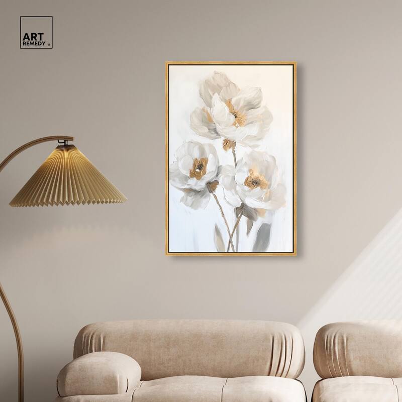 Silvered Flora II Canvas by Art Remedy