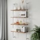 Nathan James Theo 4-Shelf Bookcase Floating Wall Mount Natural Wood ...
