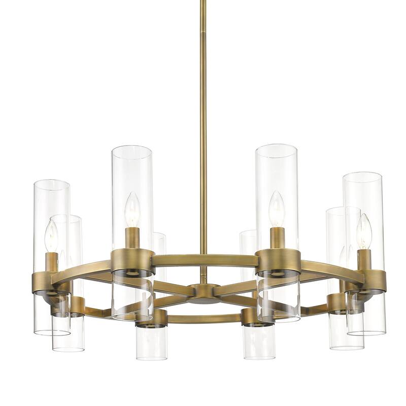 Bellevue ZCH77908 Conway 8 Light 32" Wide Taper Candle Style and Ring - Rubbed Brass