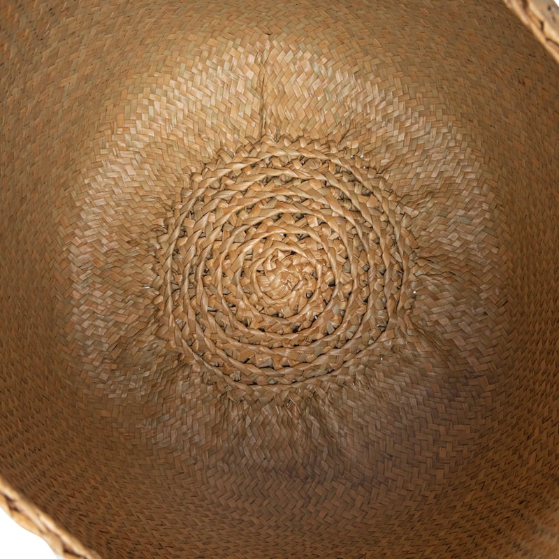 Beige Woven Seagrass Basket with Handles (Set of 2 Sizes)