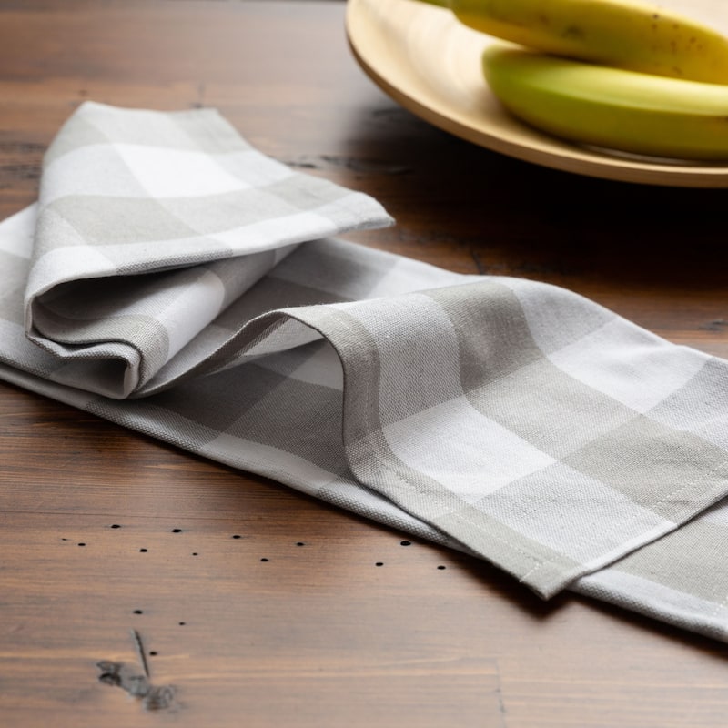 Fabstyles Country Check Cotton Kitchen Towel Set of 4 - 18x28