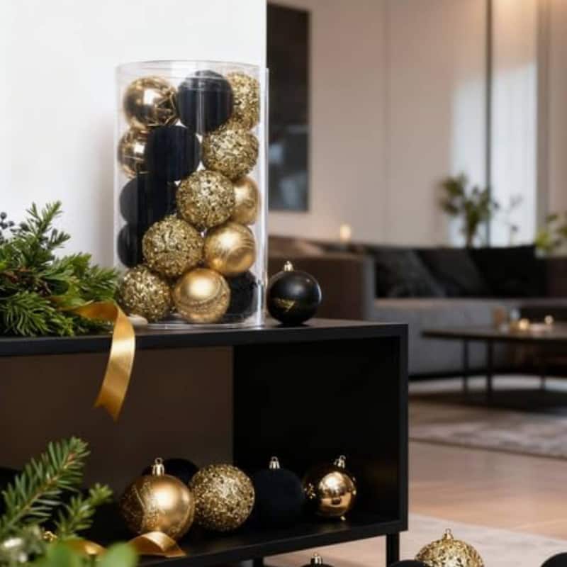 25PCS 2.36in Decorative Christmas Balls Ornaments for Xmas Tree Decor - N/A