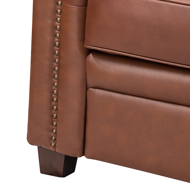 Irene Transitional Sofa with Nailhead Trim and Solid Wooden Legs