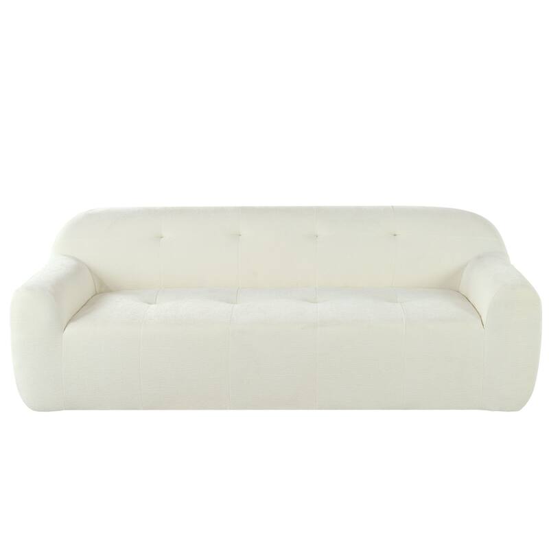 85.8 Inch Chenille 3-Seater Sofa with Powder-Free Foam,Pocket Spring for Extra Comfort